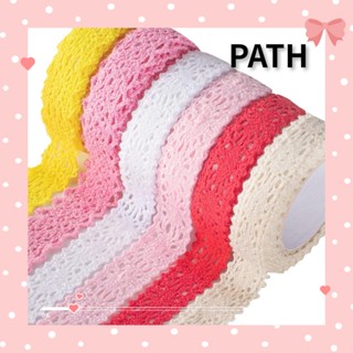 Path ชุดเทปผ้าลูกไม้ มีกาวในตัว 0.7 นิ้ว X 5.9 ฟุต 5 สี สําหรับงานฝีมือ สมุดภาพ diy 5 ม้วน