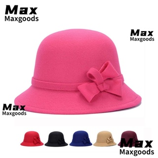 Maxg Fedoras หมวกลําลอง ทรงโดม แฟชั่นฤดูใบไม้ร่วง ฤดูหนาว สําหรับผู้หญิง