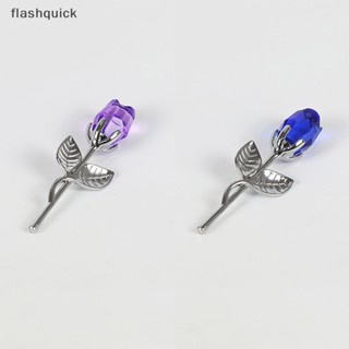 Flashquick ดอกกุหลาบแก้วคริสตัล ขนาดเล็ก สีแดง สีทอง สําหรับของขวัญวันแม่ แฟนสาว งานแต่งงาน