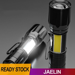 Xpe+cob ไฟฉาย LED ซูมได้ ชาร์จซ้ําได้ สําหรับตั้งแคมป์กลางแจ้ง [Jaelin.th]