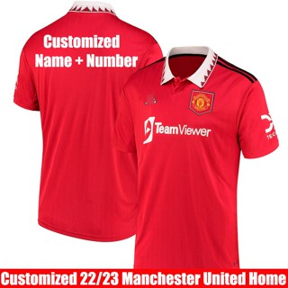 เสื้อกีฬาแขนสั้น ลายทีมชาติฟุตบอล Manchester 22-23 ชุดเหย้า สําหรับผู้ชาย