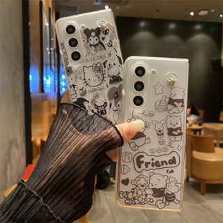 เคสโทรศัพท์มือถือ PC แข็ง กันกระแทก ลายการ์ตูนหมีพูห์ สําหรับ Samsung galaxy z FOLD5 fold 4 3 2 galaxy z Flip5 flip4 flip 3 2