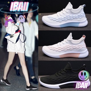 IBAII.  ใหม่ รองเท้าตาข่าย สไตล์เกาหลี รองเท้ากีฬาอินเทรนด์ ระบายอากาศ สุภาพสตรี รองเท้าแฟชั่นผู้หญิง