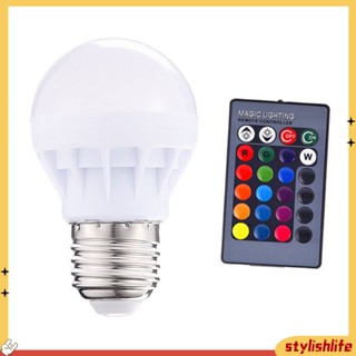 [stylishlife] หลอดไฟ LED RGB หรี่แสงได้ หลายโหมด ความสว่างสูง ประหยัดพลังงาน สําหรับตกแต่งปาร์ตี้ 1 ชุด