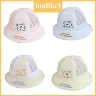 Innlike1 หมวกบังแดด ผ้าฝ้าย ลายหูน่ารัก สําหรับเด็กวัยหัดเดิน 6-24 เดือน