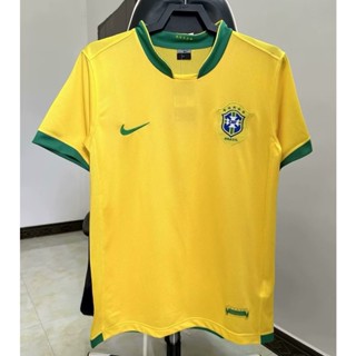 เสื้อกีฬาแขนสั้น ลายทีมชาติฟุตบอล Brazil Home 2006 สไตล์วินเทจ แห้งเร็ว ไซซ์ S-XXL AAA สําหรับผู้ชาย