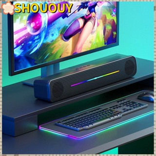 Shououy ลําโพงสเตอริโอ แบบพกพา สําหรับ PC เดสก์ท็อป แล็ปท็อป USB ลําโพงอัจฉริยะ