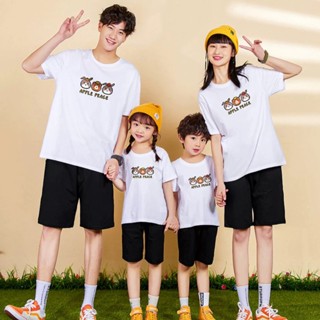 เสื้อยืดแขนสั้น พิมพ์ลาย Mom Dad Baby Siblings แฟชั่นสําหรับครอบครัว