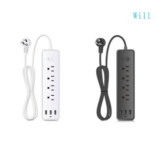 Will รางปลั๊กไฟ AC-Outlets 3x พอร์ต USB 7-in-1 4 ชิ้น