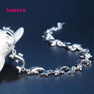 Lantern กําไลข้อมือเงินสเตอร์ลิง 925 จี้รูปปลาโลมา เครื่องประดับ