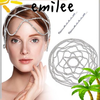 Emilee คริสตัล พลอยเทียม โซ่หัว งบ สําหรับผู้หญิง ผ้าโพกหัว ที่คาดผม สําหรับคอสเพลย์ เครื่องแต่งกาย ธีมปาร์ตี้