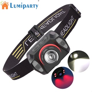 Lumiparty ไฟฉายสวมศีรษะ Led ซูมได้ ชาร์จ Usb แข็งแรง