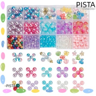 Pista ชุดทําเครื่องประดับ สร้อยข้อมือ สร้อยคอ สร้อยข้อมือ อะคริลิค 8 มม. 6 มม. 10 มม. หลากสี