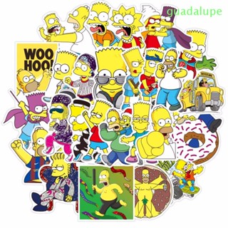 Guadalupe สติกเกอร์ ลายการ์ตูน Lisa Simpson Bart Simpson สําหรับตกแต่งกระเป๋าเดินทาง แล็ปท็อป 50 ชิ้น ต่อแพ็ก