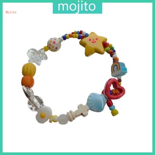 Mojito สร้อยข้อมือ ประดับลูกปัดดาว หลากสีสัน แฮนด์เมด ยืดหยุ่น น่ารัก ซ้อนกันได้ เครื่องประดับแฟชั่นฤดูร้อน