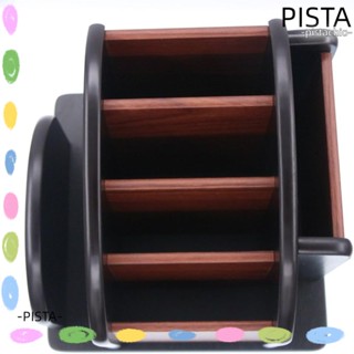 Pista โต๊ะหมุนไม้ 6 ช่อง สีน้ําตาล สีดํา ขนาดใหญ่ สําหรับสํานักงาน