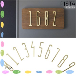 Pista ตัวเลขบ้านเลขทองเหลือง ความสูง 7 ซม. สไตล์นอร์ดิก 0-9