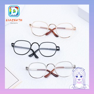 Diachath แว่นตาโลหะ ทรงกลม ขนาดเล็ก สําหรับตุ๊กตา 1/6 BJD