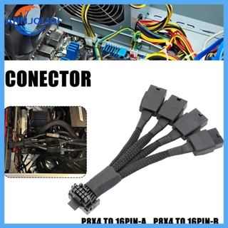 Ann 16AWG 12VHPWR PCIE 5 0 3x8pin 4x8Pin Femaleto 16Pin 12+4P Male 90° สายเคเบิ้ลต่อขยาย GPU RTX4090 RTX4080 Series