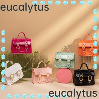 Eucalytus1 กระเป๋าถือ กระเป๋าสะพายไหล่ PVC ทรงโท้ท ทรงสี่เหลี่ยม ขนาดเล็ก แบบพกพา สีพื้น สไตล์มินิมอล สําหรับสตรี