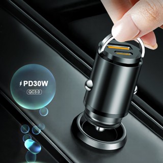 Seametal ที่ชาร์จ USB ในรถยนต์ พร้อม PD 30W และที่ชาร์จแฟลชอัจฉริยะ สําหรับอุปกรณ์ Type-C