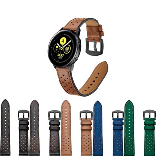 สายนาฬิกาข้อมือหนัง ระบายอากาศ สําหรับ Samsung Galaxy Watch Active 2 40 มม. 44 มม.