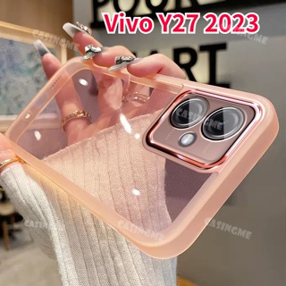 เคสโทรศัพท์มือถือ ซิลิโคนนิ่ม ใส กันกระแทก ป้องกันเลนส์กล้อง สําหรับ Vivo Y27 2023 Y27 27 Y27 27Y Y36 4G 5G