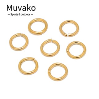 Muvako แหวนจั้มพ์ สเตนเลส สีทอง 8 มม. สําหรับทําเครื่องประดับ สร้อยข้อมือ 200 ชิ้น