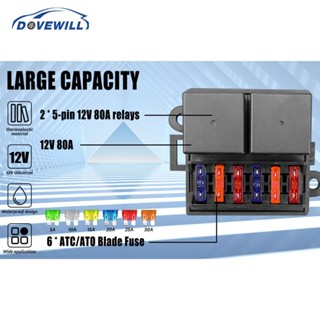 [Dovewill] บล็อกฟิวส์ 12V 6 Atc 2 ช่อง กันน้ํา สําหรับรถยนต์ เรือ รถบรรทุก