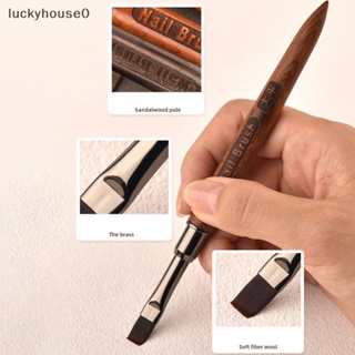 Luckyhouse0^^ แปรงปากกาอะคริลิค ทรงกลม แบน สีแดง สําหรับตกแต่งเล็บเจล UV 1 ชิ้น