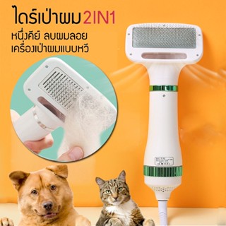 &lt;พร้อมส่ง&gt; หวีแปรงไดร์เป่าขนสัตว์เลี้ยง 2IN1 ไดร์เป่าขนหวีแปรงขน หวีเป่าขนสุนัขและแมว ทั้งเป่าและแปรงขนได้ในเวลาเดียวกัน