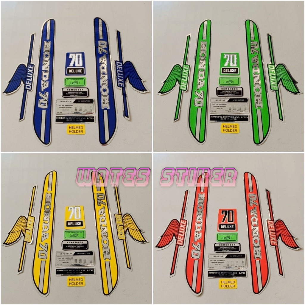 Striping สติกเกอร์ Lis Les Polet honda C70 C 70 bkjul 1970 70 รายการคุณภาพของร่างกายมาตรฐาน Wates สติกเกอร์
