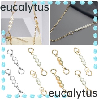 Eucalytus1 สายโซ่ต่อขยาย ประดับไข่มุก DIY สําหรับกระเป๋าสะพายไหล่ กระเป๋าถือ กระเป๋าสะพายไหล่ กระเป๋าถือ 2 ชิ้น