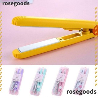 Rosegoods1 เครื่องหนีบผมเซรามิก 2 in 1 แบบพกพา ปลั๊ก EU สําหรับผู้หญิง