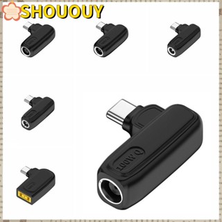 Shououy ปลั๊กชาร์จแล็ปท็อป ปากสี่เหลี่ยม 5 9 20V DC เป็น Type C 5.5X2.5 7.4X0.6 PD 100W USB C สําหรับบ้าน ออฟฟิศ