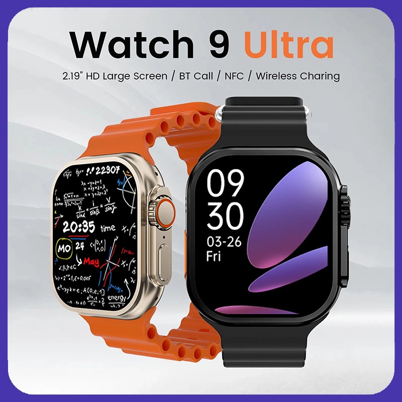 Watch 9 Ultra สมาร์ทวอทช์ 49 มม. NFC GPS ติดตาม บลูทูธ โทร BT เพลง เกม ชาร์จไร้สาย สมาร์ทวอทช์ สําหรับ iPhone
