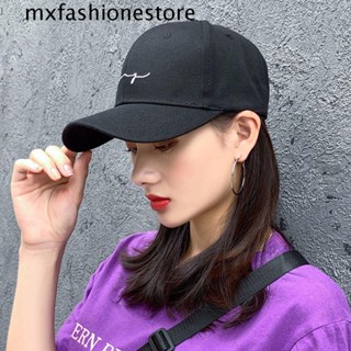 Mxfashione หมวกเบสบอล ผ้าฝ้าย พิมพ์ลายตัวอักษร สไตล์ฮิปฮอป เรียบง่าย สําหรับผู้ชาย