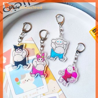 SANRIO Widebeaucloud พวงกุญแจ จี้การ์ตูน Melody Hello Kitty Kulomi สําหรับตกแต่งกระเป๋าเป้สะพายหลัง กระเป๋าหูฟัง