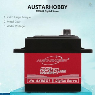 Funygame AUSTARHOBBY AX8601 เซอร์โวดิจิทัล เกียร์โลหะ แรงบิดสูง กันน้ํา แบบเปลี่ยน สําหรับเครื่องบิน หุ่นยนต์ เฮลิคอปเตอร์ เรือ รถยนต์ TRX HSP 25 กก.