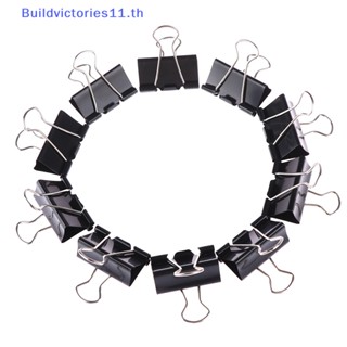 Buildvictories11 คลิปหนีบกระดาษ โลหะ สีดํา 10 ชิ้น