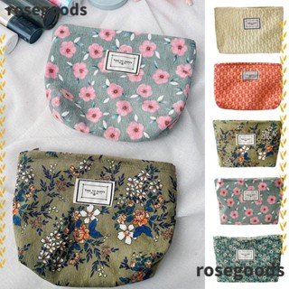 Rosegoods1 กระเป๋าเครื่องสําอาง ลายดอกไม้น่ารัก สําหรับเดินทาง ห้องน้ํา