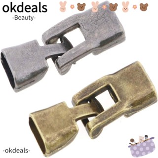 Okdeals ตะขอหัวเข็มขัด โลหะผสม สีบรอนซ์ สีเงิน สําหรับทําเครื่องประดับ