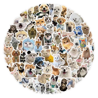LanLanStickersWorld สติ๊กเกอร์สัตว์เลี้ยง 100/200 ชิ้น สติ๊กเกอร์น่ารัก สติ๊กเกอร์กันน้ํา แล็ปท็อป