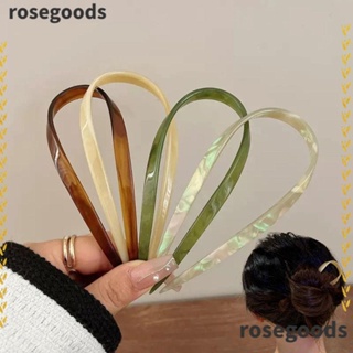 Rosegoods1 กิ๊บติดผม รูปตัว U ทรงโค้ง สไตล์โบราณ เรียบง่าย เครื่องประดับผม สําหรับผู้หญิง