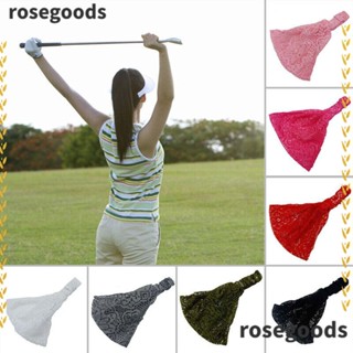 Rosegoods1 ที่คาดผม ผ้าโพกหัว ลูกไม้ ยืดหยุ่น กลวง กว้าง กีฬา สําหรับผู้หญิง