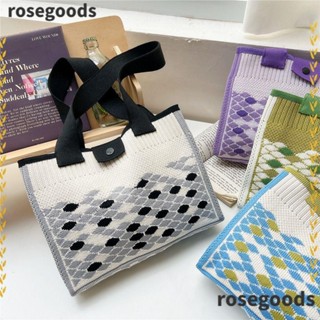 Rosegoods1 กระเป๋าถือ กระเป๋าสะพายไหล่ กระเป๋าช้อปปิ้ง ผ้าถัก ผูกปม