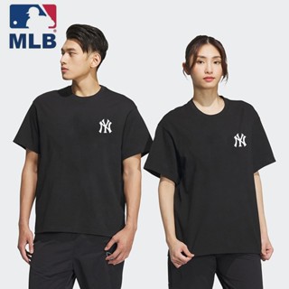 Mlb100% เสื้อยืดคอกลม แขนสั้น พิมพ์ลายโลโก้ ขนาดใหญ่ สไตล์เรโทร คลาสสิก สําหรับผู้หญิง และผู้ชาย