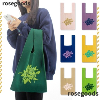 Rosegoods1 กระเป๋าสะพายไหล่ ทรงโท้ท ใช้ซ้ําได้ สําหรับผู้หญิง