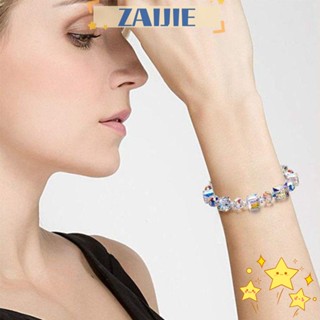 Zaijie24 สร้อยข้อมือคริสตัล หลากสี ปรับได้ 2 ชิ้น