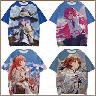 ROXY Hqy2 เสื้อยืดแขนสั้น พิมพ์ลายอนิเมะ Mushoku Tensei: Jobless Reincarnation สําหรับผู้ชาย และผู้หญิง